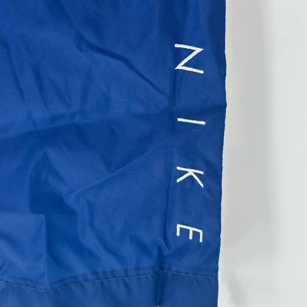 Vtg 90s Nike Kids Blue Nylon Track‎ Pants with Red White Stripe Accent XL READ